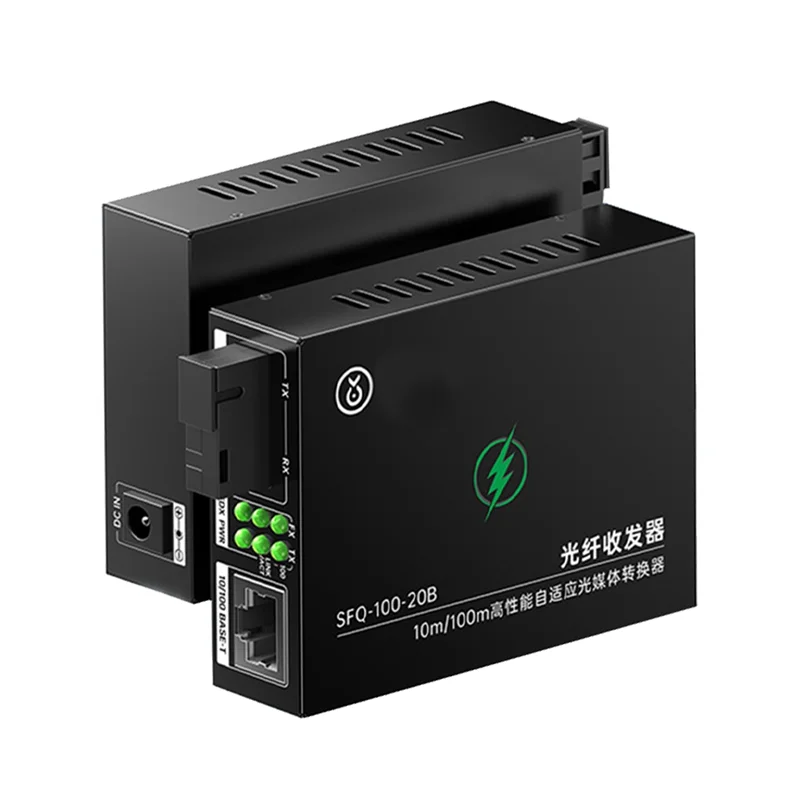 B92B-Simplex Fiber Transceiver 10/100M 1 Paar Optische Vezel Media Converter Singlemode 20Km Enkele Vezel Conversie