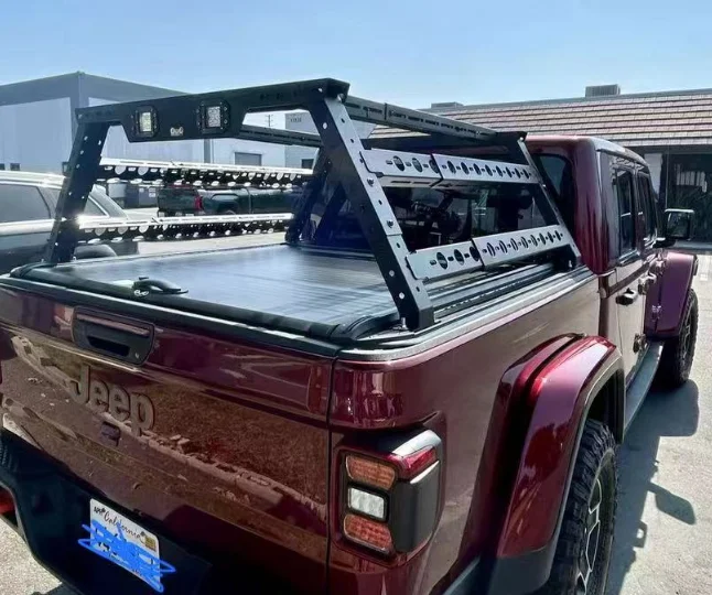 رف سقف مخصص قابل للتعديل اكسسوارات السرير تندرا ل 4x4 فورد رينجر تويوتا هايلكس سيلفرادو رف سرير عالمي مع الضوء #2