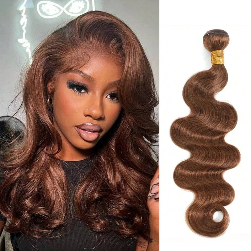 1/2/3 قطعة بني فاتح مستقيم الجسم موجة الشعر البشري حزم 100 جرام/قطعة لحمة مزدوجة وصلات شعر البرازيلي عذراء الشعر نهاية كاملة