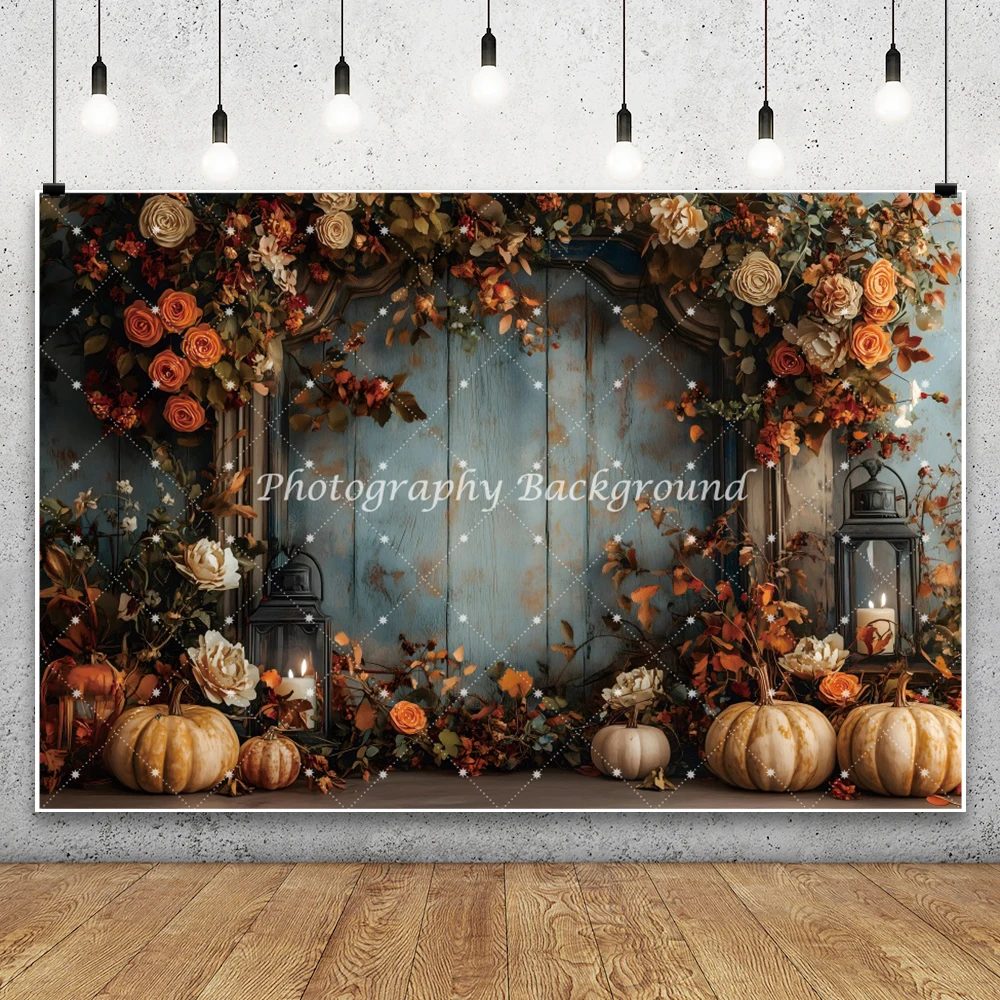 Arrière-plan de photographie sur le thème d'automne, citrouilles, feuille d'érable, scène florale, décoration de réception-cadeau pour bébé, anniversaire d'enfant, arrière-plan de séance Photo
