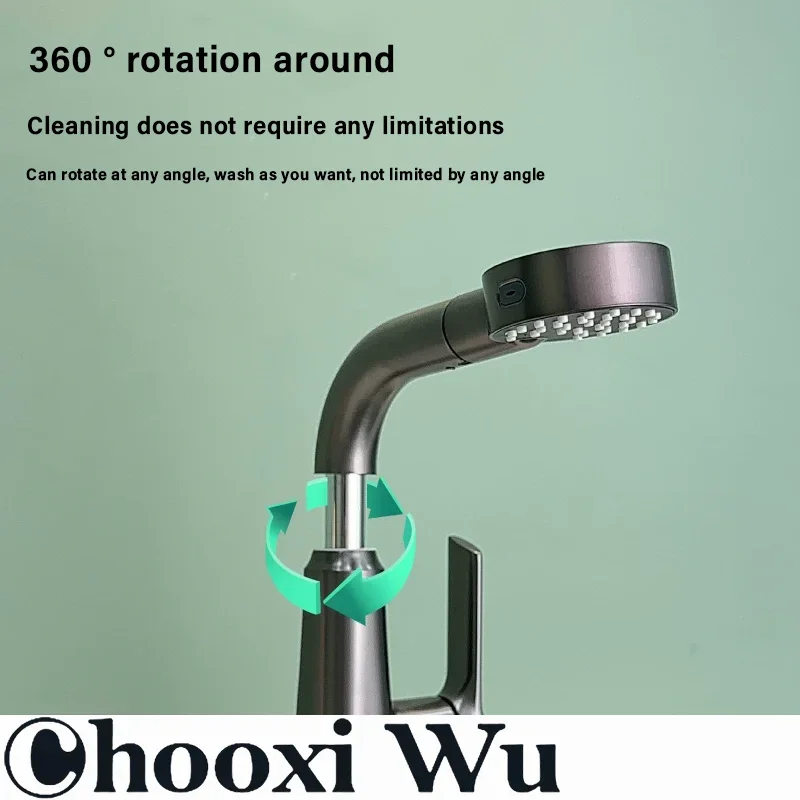 Bathroom Faucet Hot Cold Water Sink Mixer Tap Basin Faucets Washbasin Pull Faucet Copper Lifting Pull Faucet Hot and Cold Water