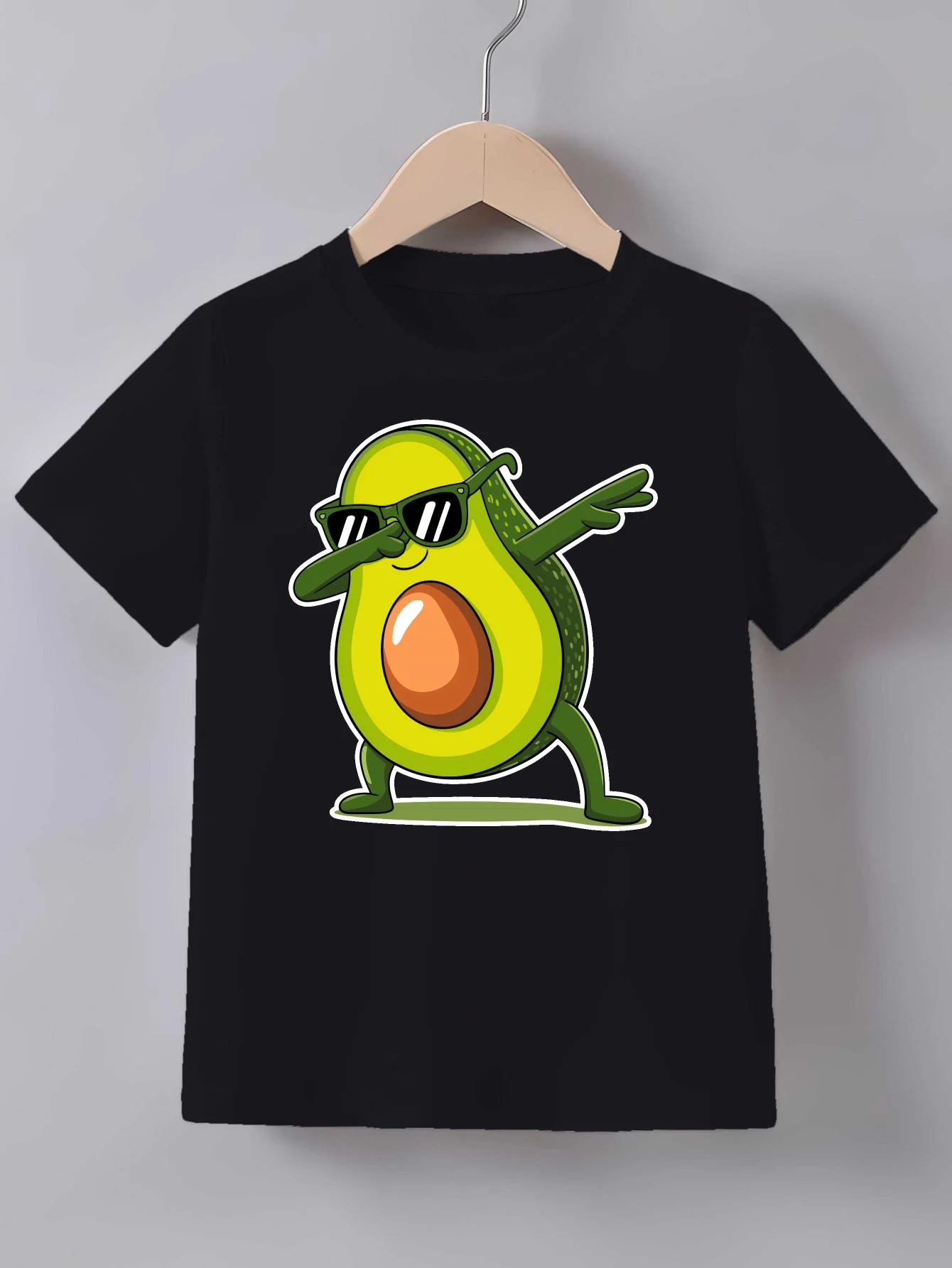 1. Family Matching T Shirt Sunglasses Avocado Graphic Print Short Sleeve Cotton Tee For Boys Girls Kids Daily Casual Wear