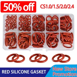 Cs1.5/1.0/2.0/2,4mm rotes Silikon o Ringe Dichtung ssatz Set Lebensmittel qualität Silikon vmq Dichtung wasch kocher Gummi isoliertes Kieselgel