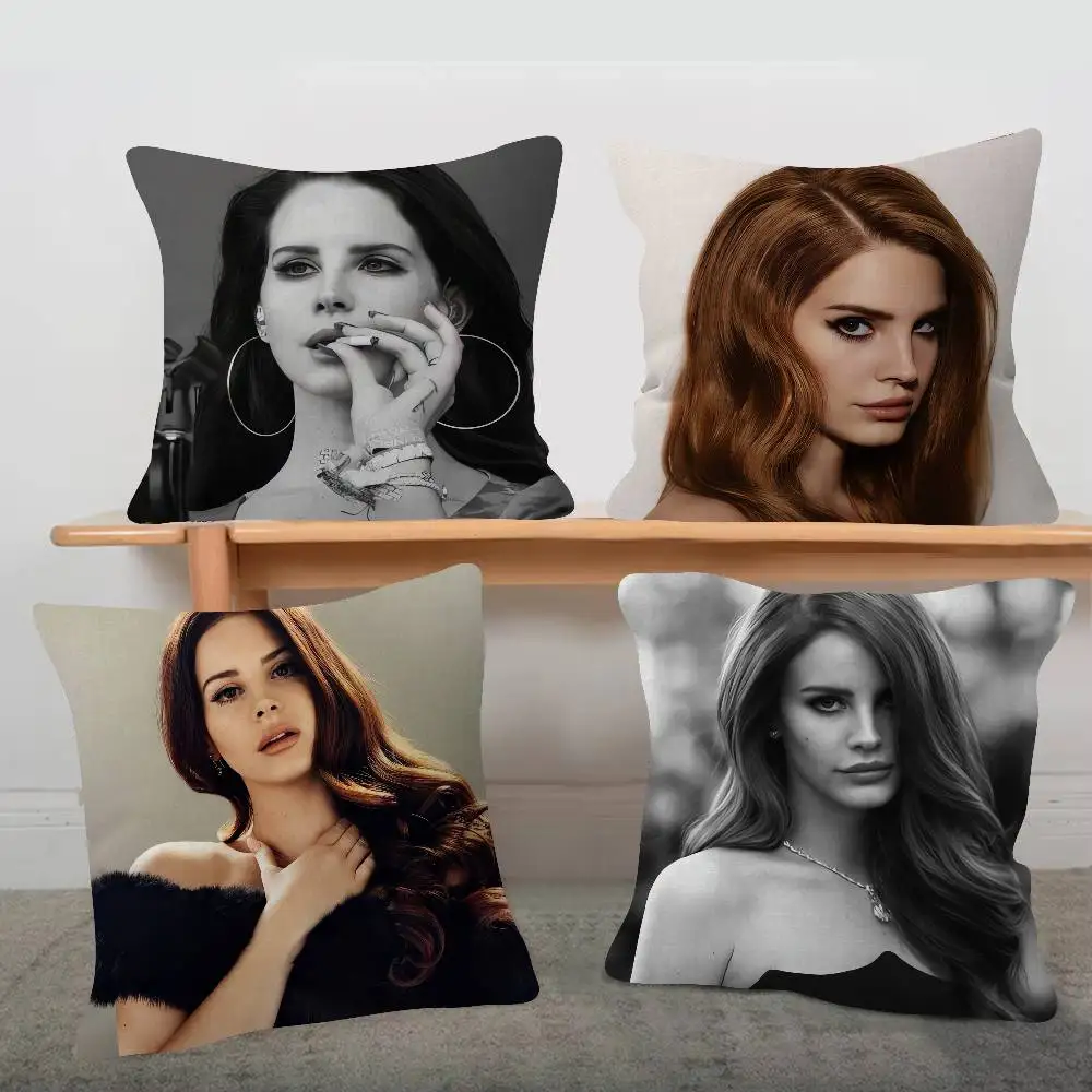 Singer Lana Del Rey Cute Cartoon Two-dimensional Pillowcase Bedroom Sofa Cushion Cover Nap Pillow Cover