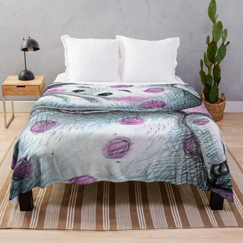 Spotted Pink Elephant | DreamscapesbyTeresa Throw Blanket Large blankets and throws Fluffy Shaggy Blankets