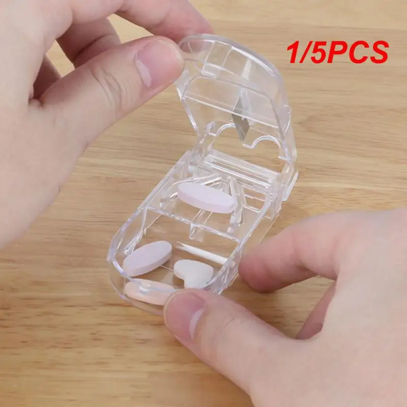 1/5PCS Pill Cutter Foldable Convenient Mini Small Health Care Pill Storage Box Tablet Cutter Splitter Plastic Portable