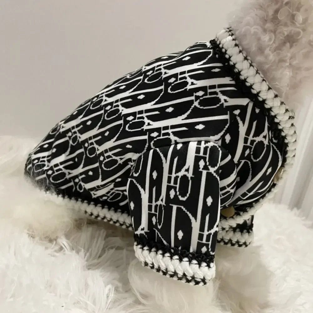 Polyester Dogs Cotton Sweater Jacket Comfortable Warm Trendy Dog Clothes Soft Dog Knitted Cardigan Outdoor/Indoor Dog Sweater