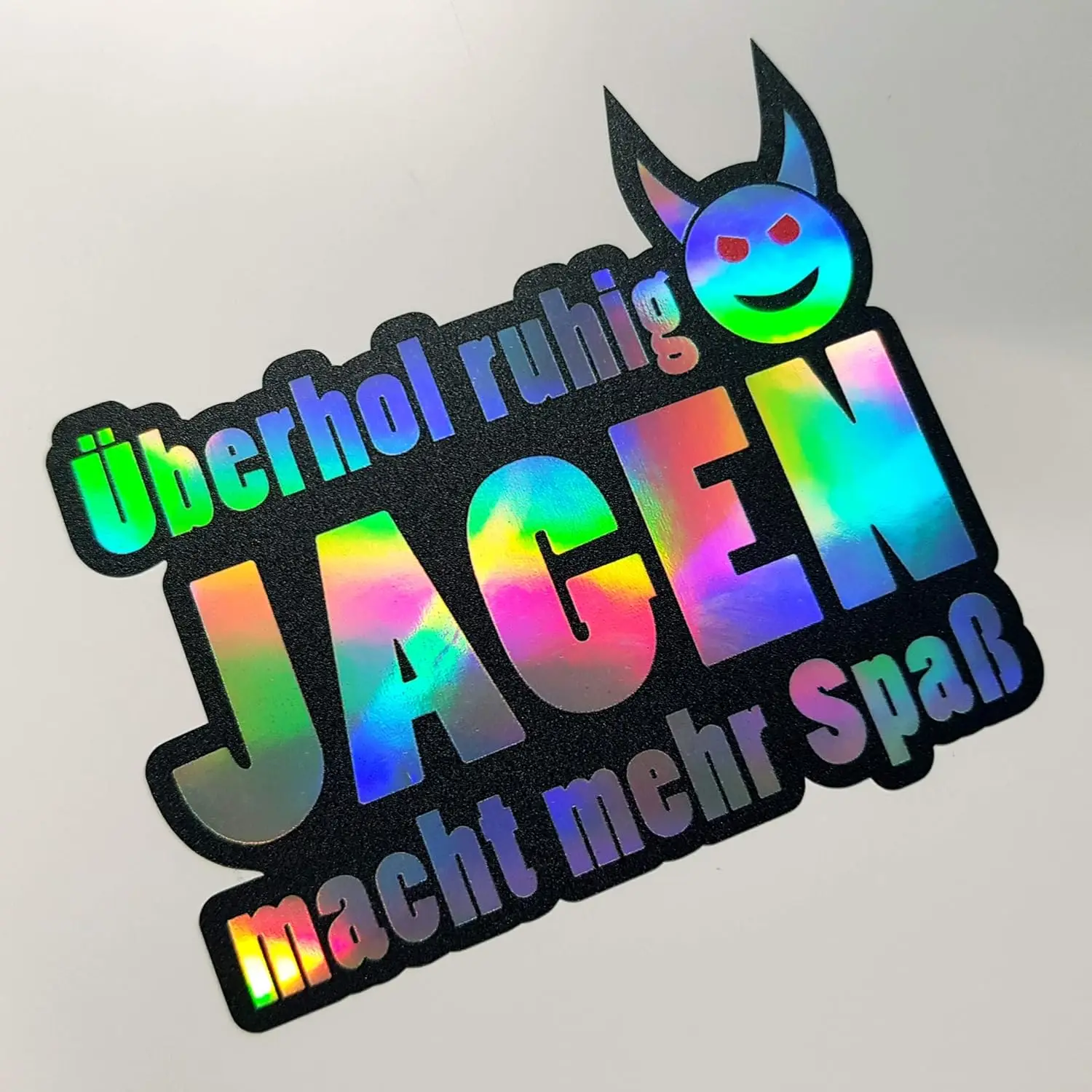 

Laser Colorful Ink Black Quote Sticker Go Ahead Chase Me JDM Modified Decal for Motorcycle
