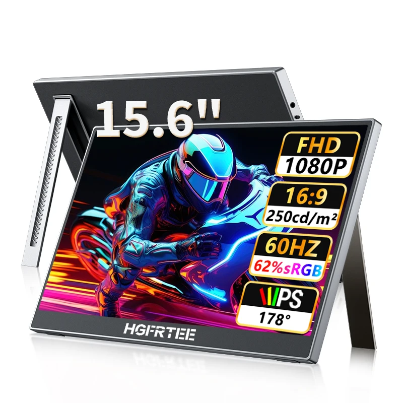 HGFRTEE 15.6 Inch Portable Monitor FHD 1080P 3