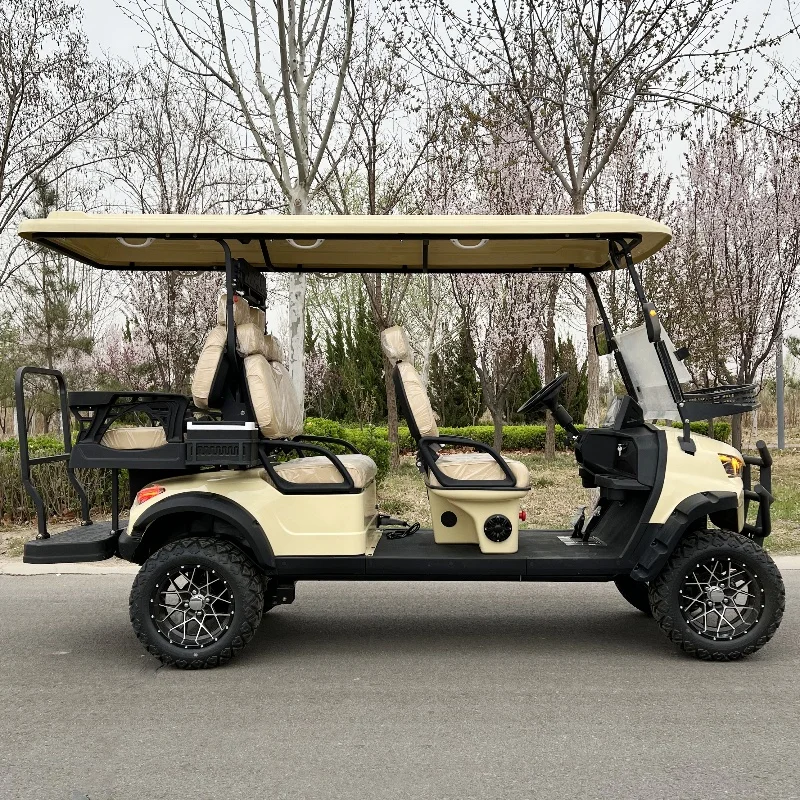 New Upgraded 72V 5000W Electric Golf Cart 4 6 Seats Customized Street Legal Off-Road 4 Wheel Hunting Cart Solar Panel