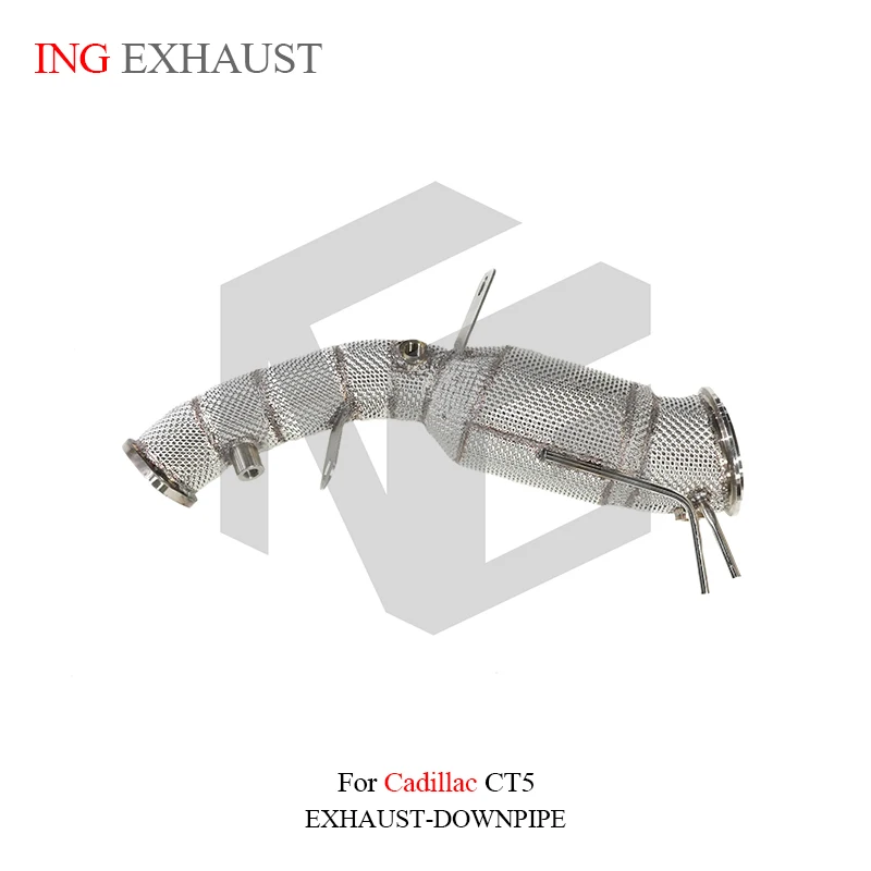 

ING Exhaust Ss304 Catalyzed Downpipe for Cadillac CT5 iv6 2.0T Heat Shield Vehicle Converter Header Engine Performance System