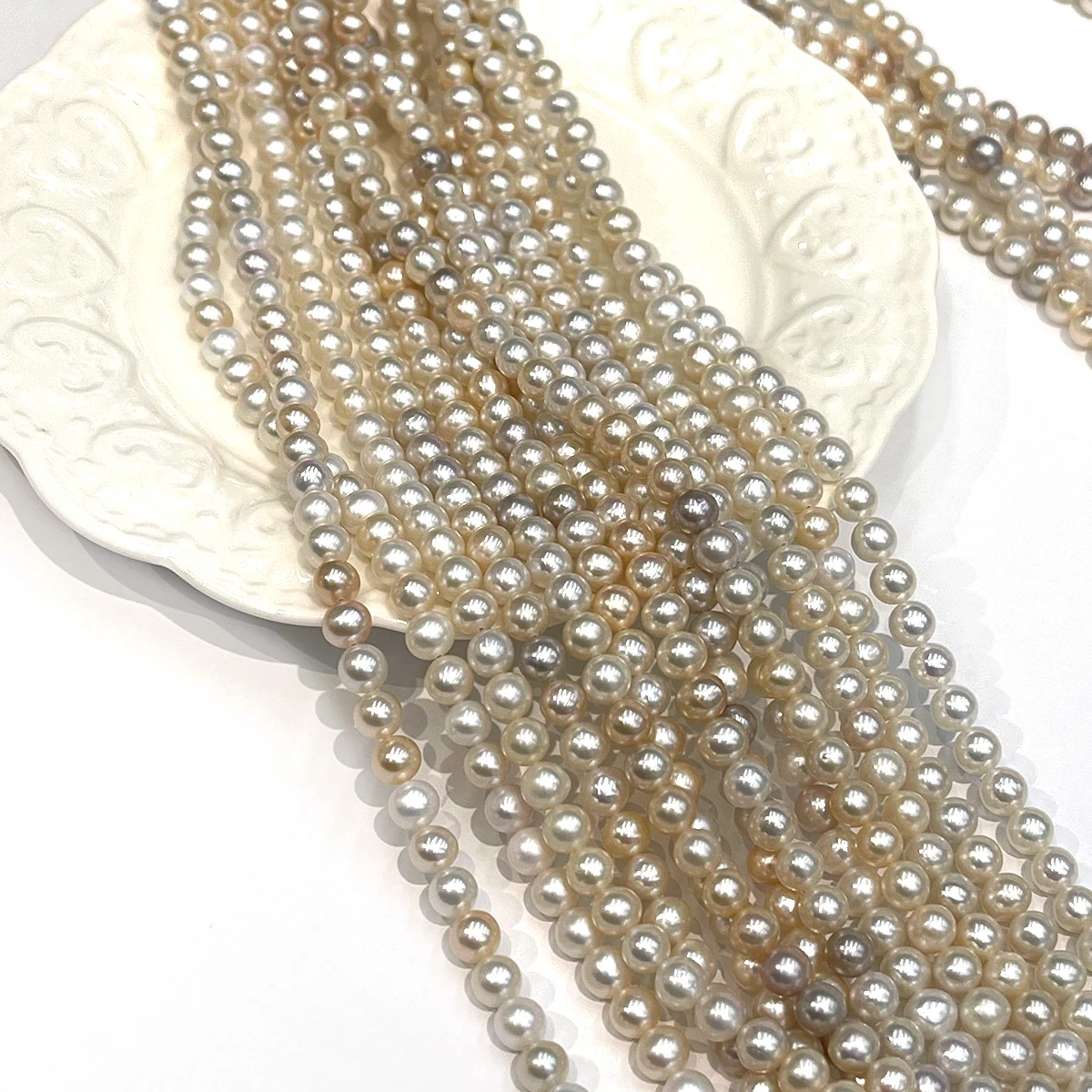 6-7mm Sweet Candy Tone Near-Round Freshwater Pearls, Natural Loose Beads, Premium Beading Material for Handmade Custom Jewelry