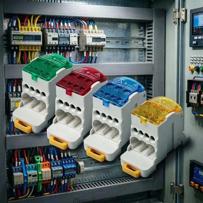 Stromkabel, elektrischer Anschluss, DIN-Schienenmontage, Anschlussdose, Mehrfachsteckdose, Klemmenblock, Schienenverteilerbox – Detail 8