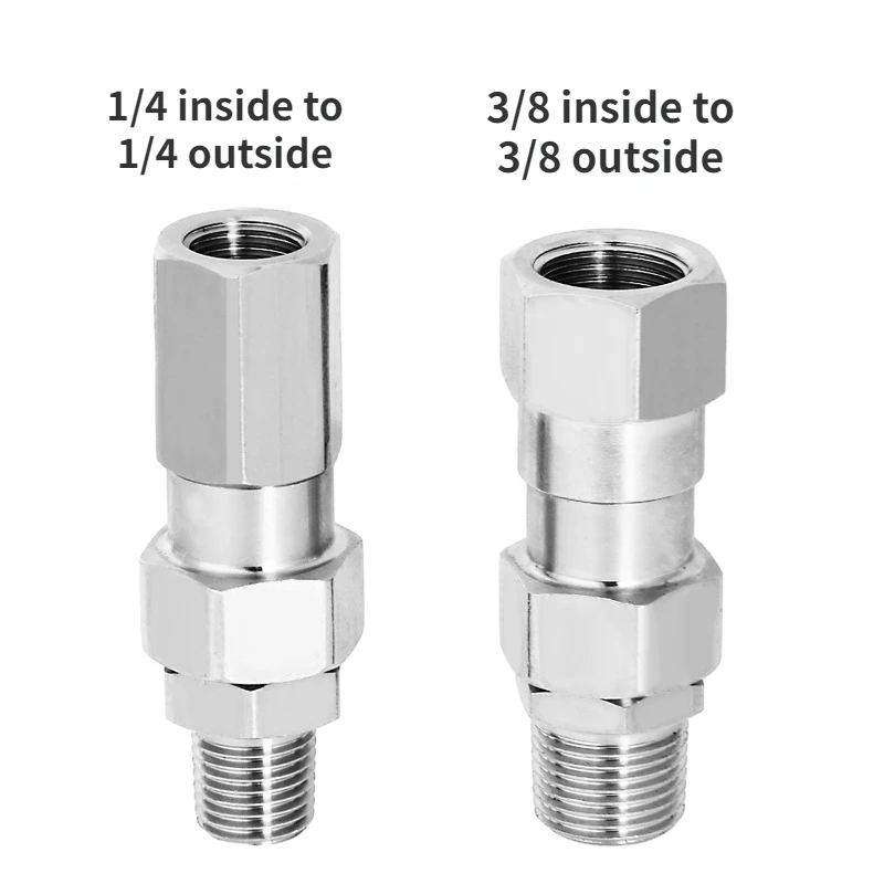 High Pressure Cleaning Nozzle Tail 3/8 or 1/4 NPT Joint 304 Stainless Steel 360-degree Rotary Nozzle and Pipe Joint