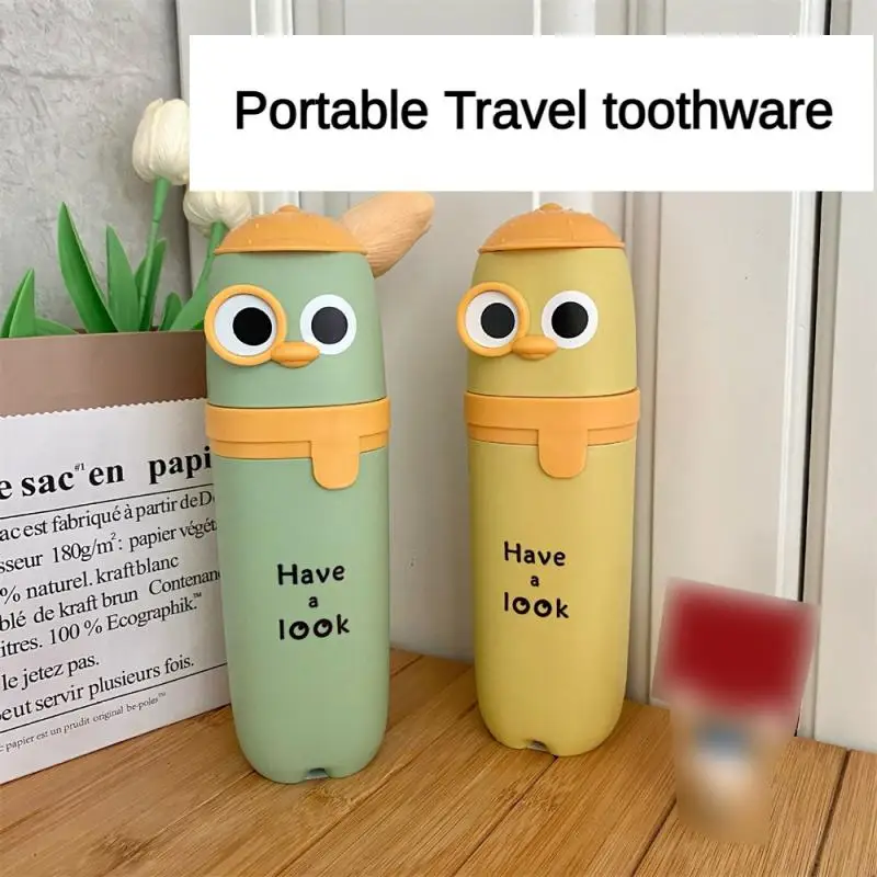 

Compact Toothbrush Storage Box Smooth Convenient Mellow High Capacity Cute Design Dust-proof Cartoon Kit Seal Save Space