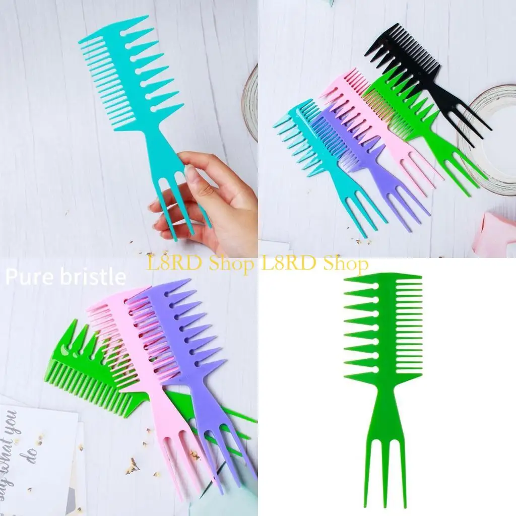 

L8RD Retro Women Men Oil for Head Styling Hairbrush Wide Tooth Hair Comb Pick Fish Bone Shaped Fork Salon Hairdressing Tool