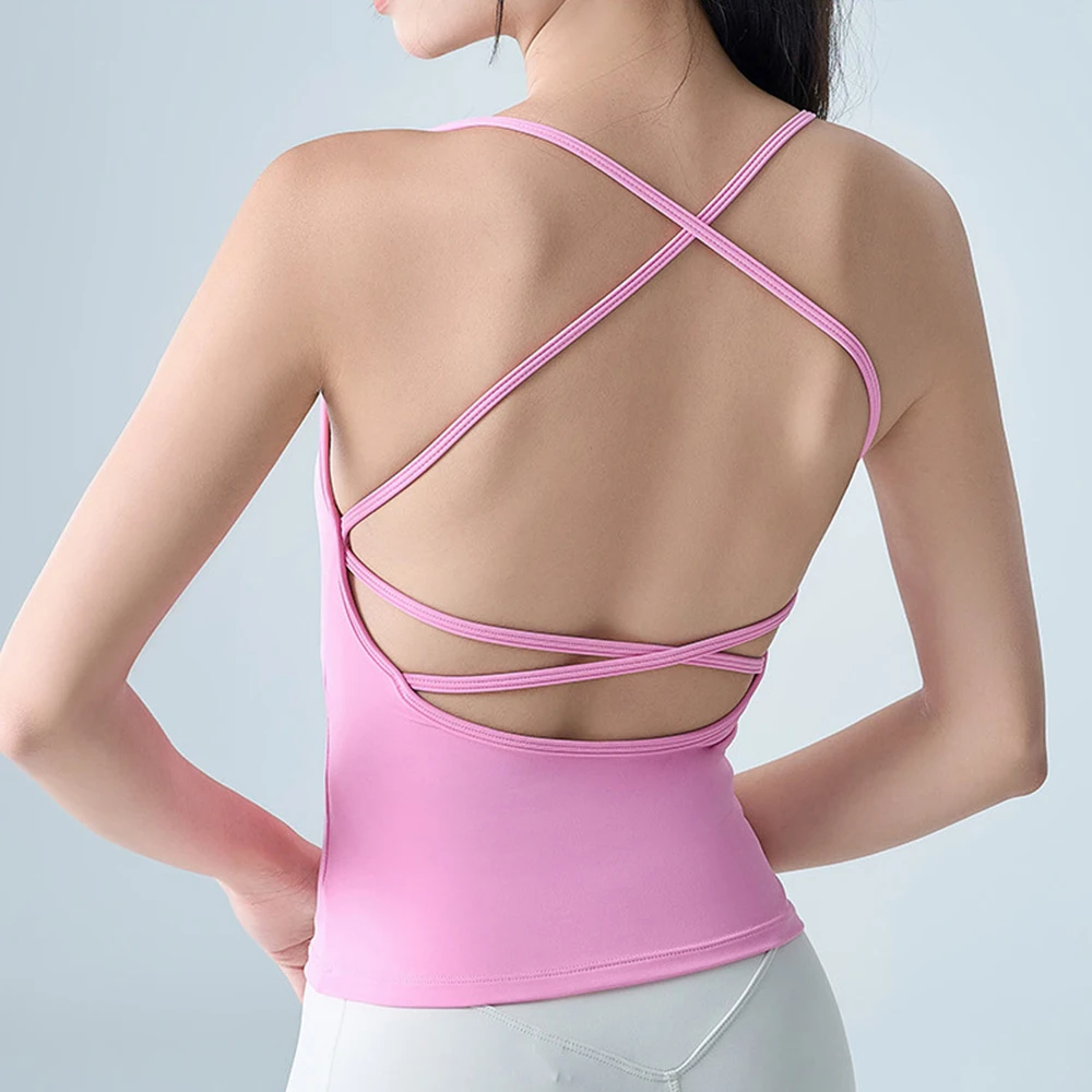 

Женский сексуальный спортивный бюстгальтер с перекрестной спинкой для йоги, бега и фитнеса, дышащий, ударопрочный, женский фитнес-топ, спортивный жилет
