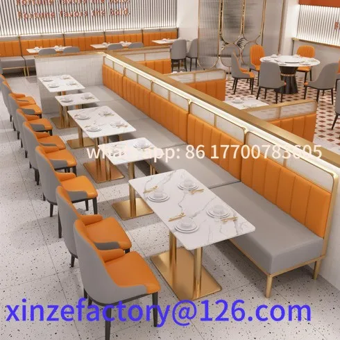 

Light luxury milk tea shop restaurant tables and chairs wrought iron hotel catering card seat sofa