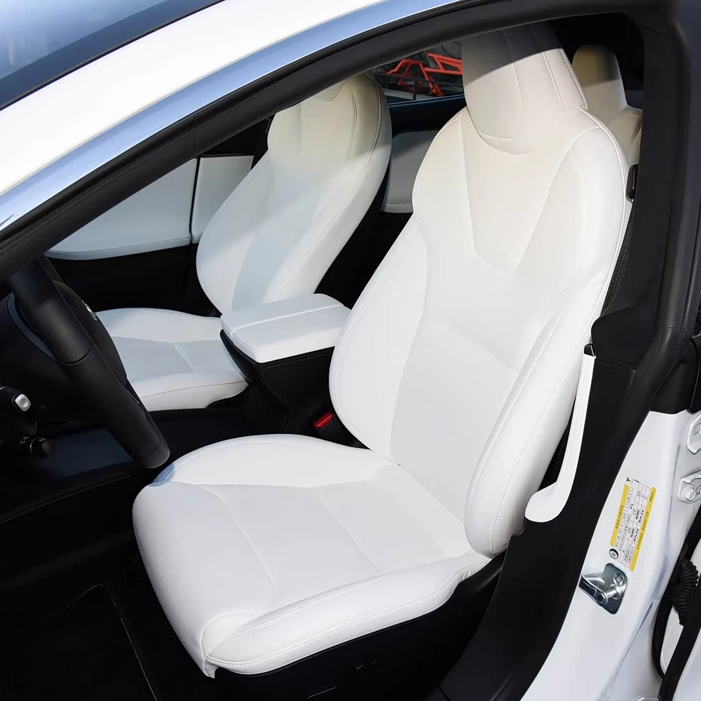 For Tesla Model S 2021 2022 2023 2024 2025 Vegan Nappa Leather Custom Car Seat Covers Full Set Interior Protector Accessories
