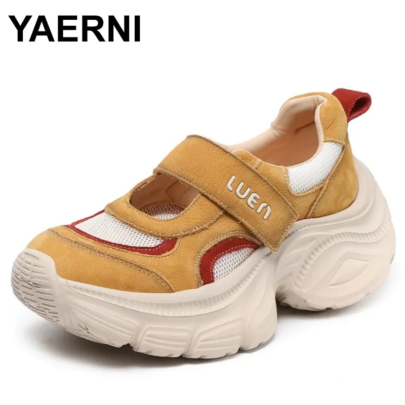 

5.5cm Air Mesh Suede Cow Genuine Leather Flats Hook Shoes Women Loafer Ethnic Moccasins Rubber Native Comfy