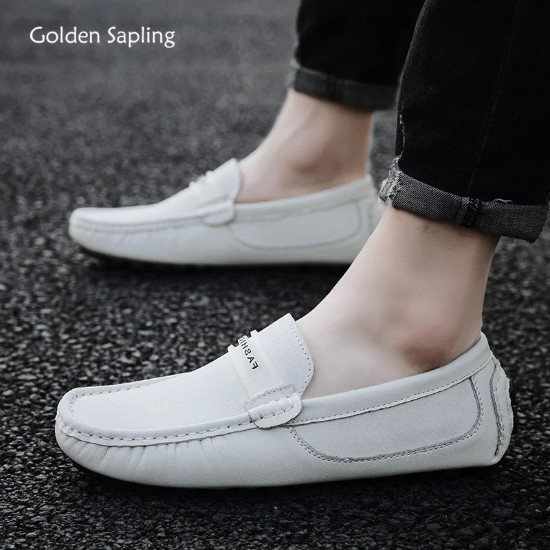 

Golden Sapling Party Loafers Men's Casual Shoes Leisure Business Shoes Men Slip on Office Flats Genuine Leather Moccasins
