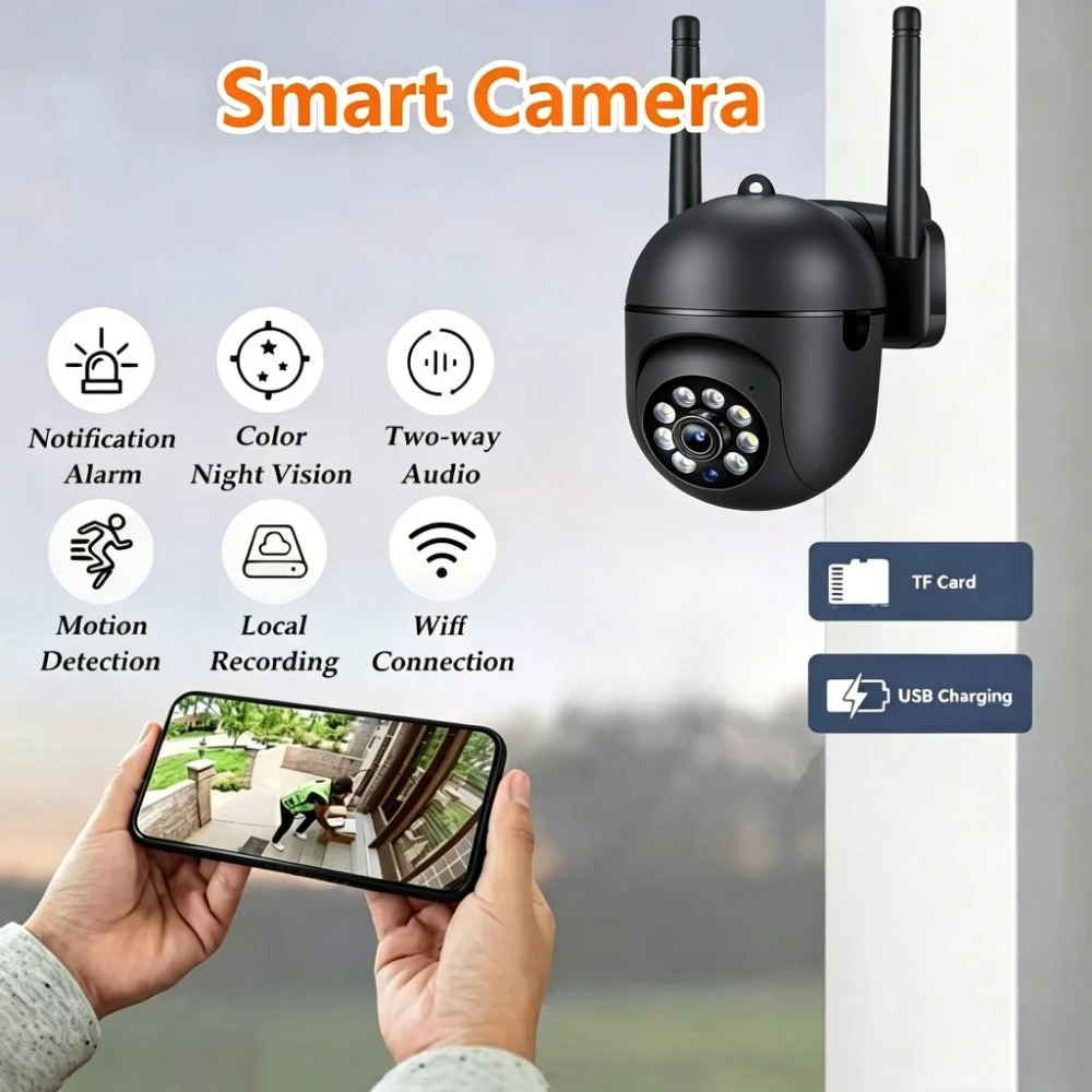5MP 4x Zoom Wireless Security Surveillance Camera 2.4G Wifi IP Camera Indoor AI Human Tracking Two-way Audio Night Color Camera