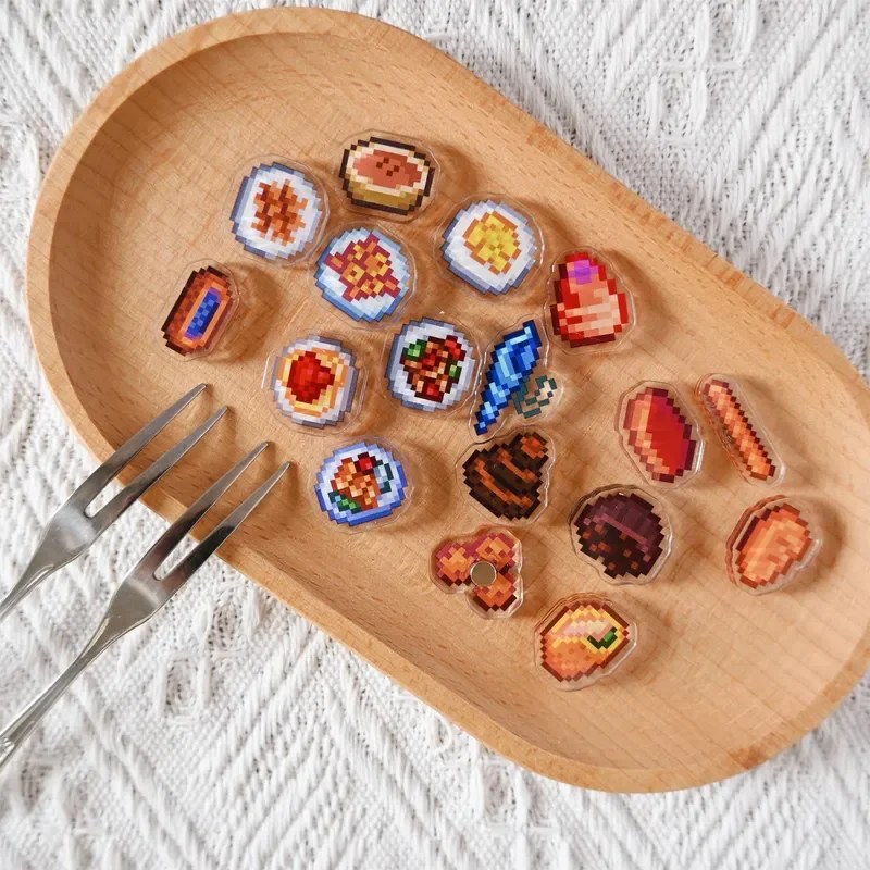 In Stock Stardew Valley Mini Acrylic Fridge Magnets Collectible Set With Code - Switch & Steam Trendy Blind Box Toy