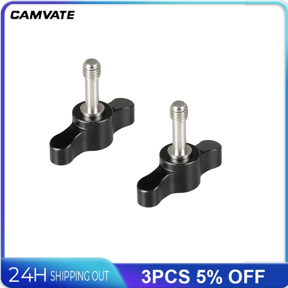 CAMVATE 2Pcs M6 ×18 Thumbscrew Assembly Knob For Camera Rig Rod Clamp Rosette Mount QR Plate Shoulder Support DSLR Handle Grip