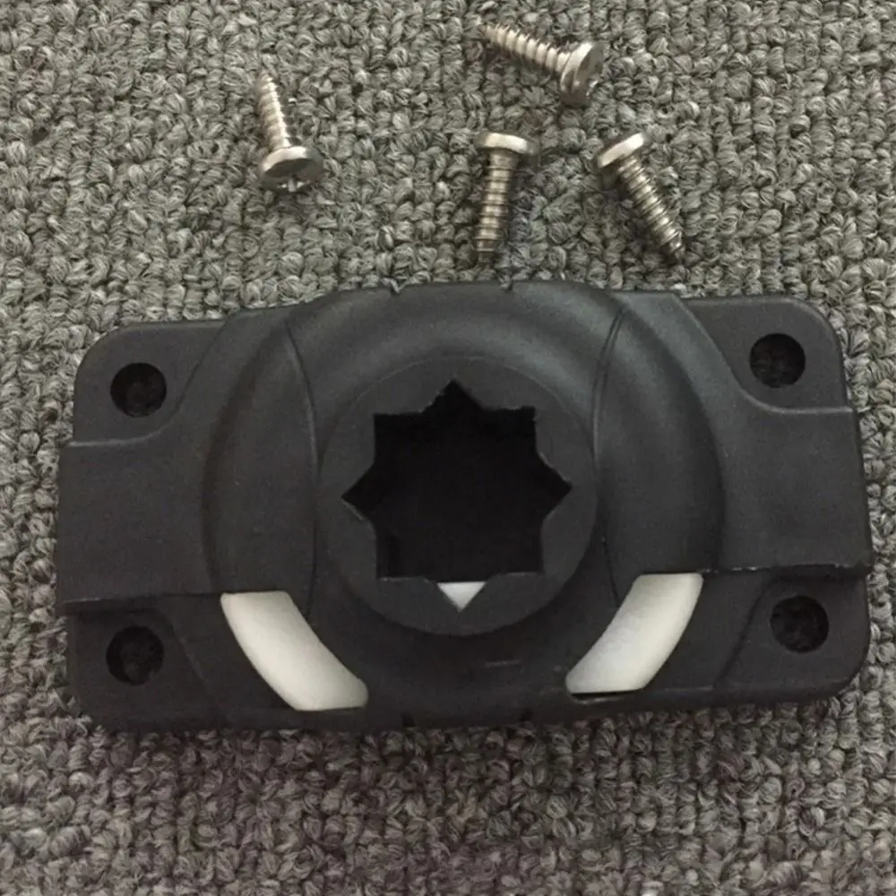 New Black Kayak Rod Holder Base ABS Secure Rod Holder Mount Base Versatile Kayak Boat Fishing Rectangular Mount Base
