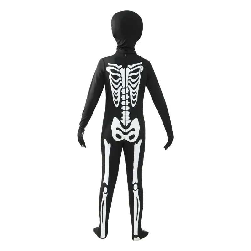 Halloween Kids Scary Costumes Glow In The Dark Printed Skeleton Ghost Jumpsuit Children Carnival Party Spooky Horror Jumpsuit
