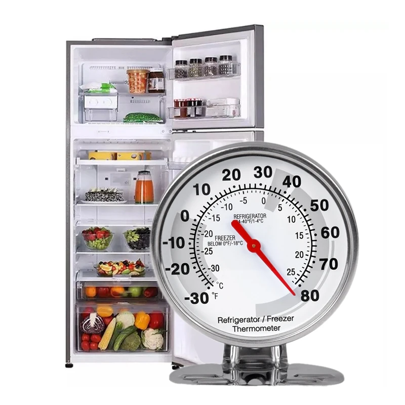 

AC62-Stainless Refrigerator Thermometer Freezer Temperature Gauge Mini Thermometer Grill For Home Kitchen Food