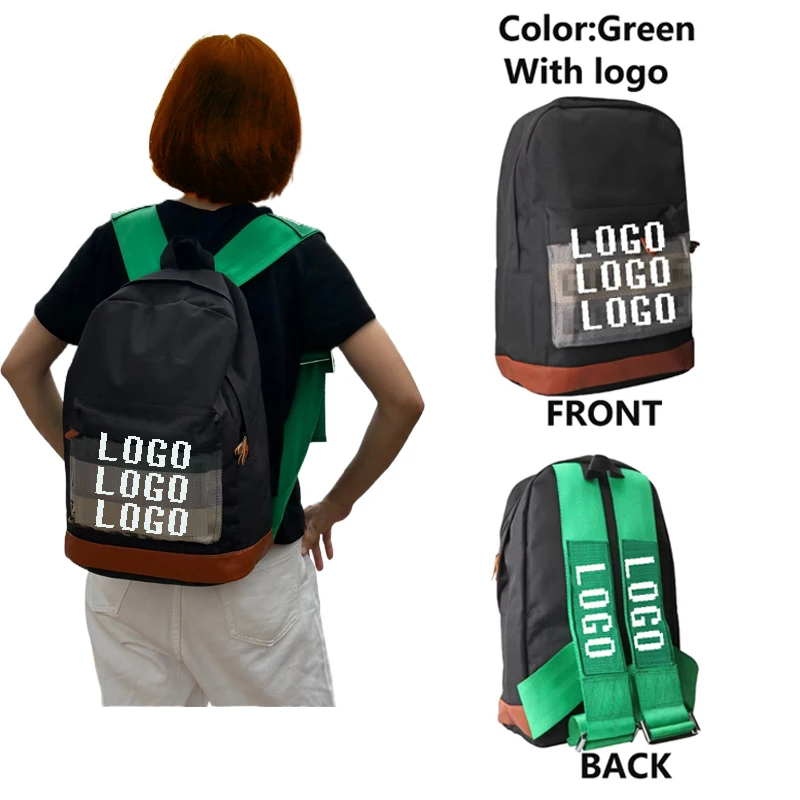 

JDM Style sport bags Racing Seatbelt Fabric Backpack High quality Car Auto Belt Harness Shoulder Bag Back to School travel bag