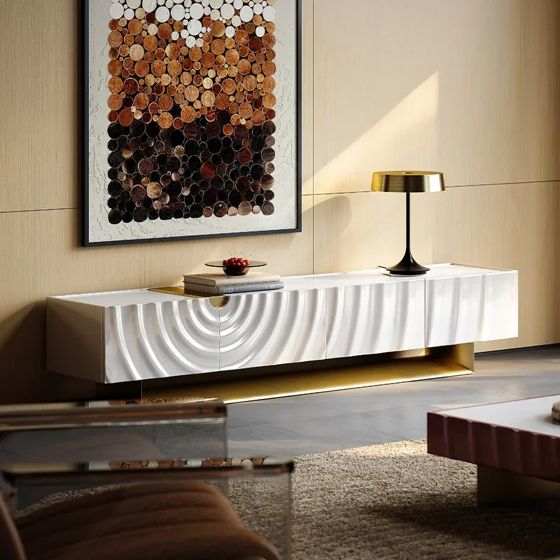 White Strong Modern Luxury Tv Cabinet Elegant Floating Rustic Refined Reliable Tv Cabinet Mueble Sala Entertainment Furniture