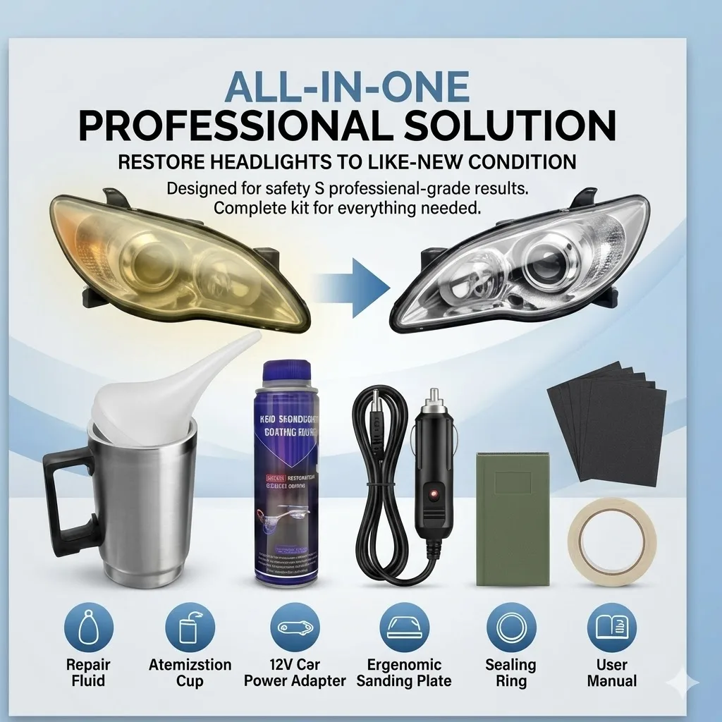 Headlight Polisher Car Polish Renovator Headlights Polishing liquid Polymer Chemical  Polishing Car Headlight Restoration Kit