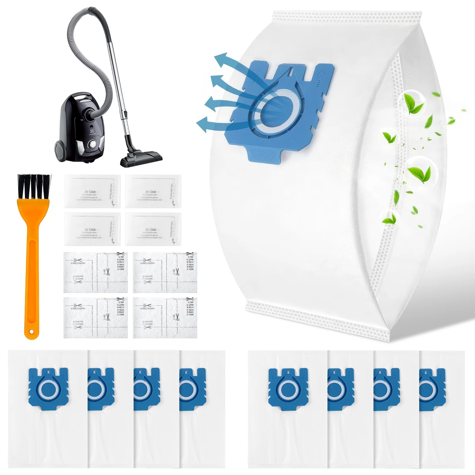 8 Uds Hoover bolsas de polvo para aspiradora Miele GN C1 C2 C3 S2 S5 S8 S5211 S5210