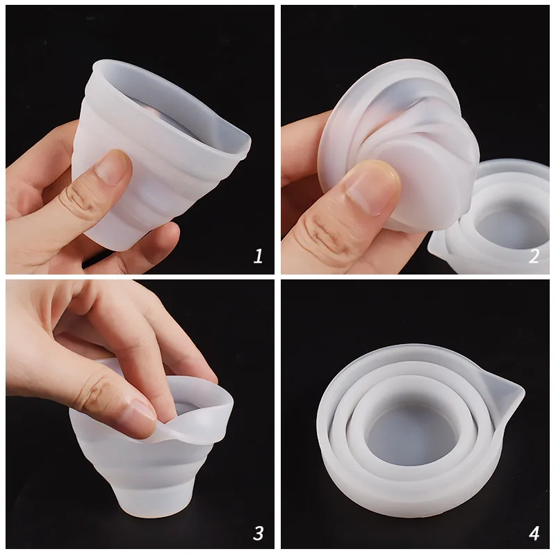 30-100ml Foldable Silicone Measuring Cup Multi-Spec  Container Silicone Mixing Cup DIY For Candle Making Casting Resin Mold