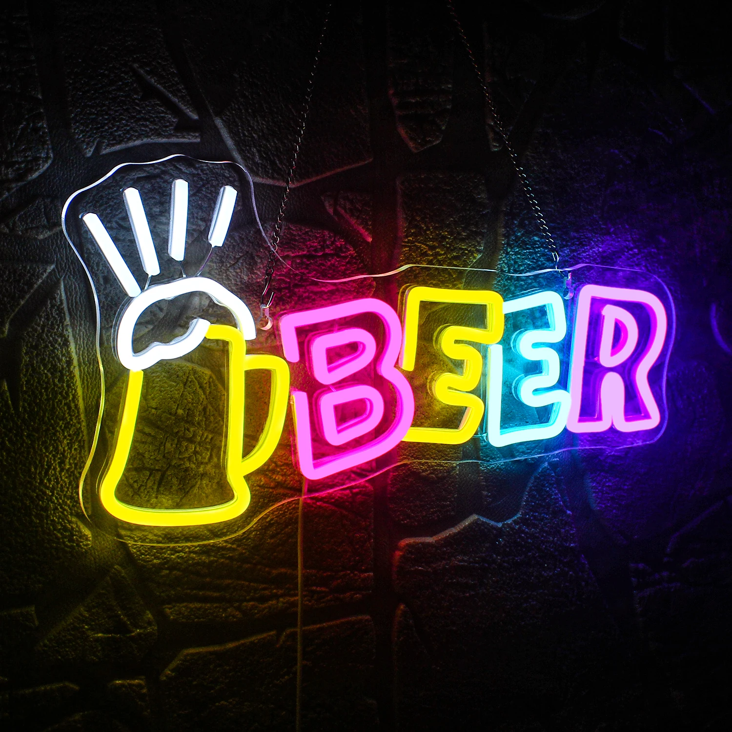 Imagem -02 - Sinal de Neon para Wall Decor Usb Colorida Led Cerveja Luz Bar Parede Homem Caverna Festa Clube Restaurante Hotel