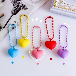 Candy Contrast Love Garden Bead Keychain Bluetooth Headset Pendant Simple Ins Wind Bag Key Chain Cute Girl Heart Bag Pendant