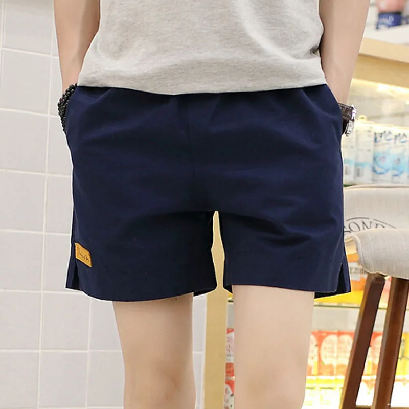 2024 Summer Casual Men Ultra Shorts Korean Slim Fashion High Street Solid Color Elastic Waist Multiple Colour Drawstring Shorts