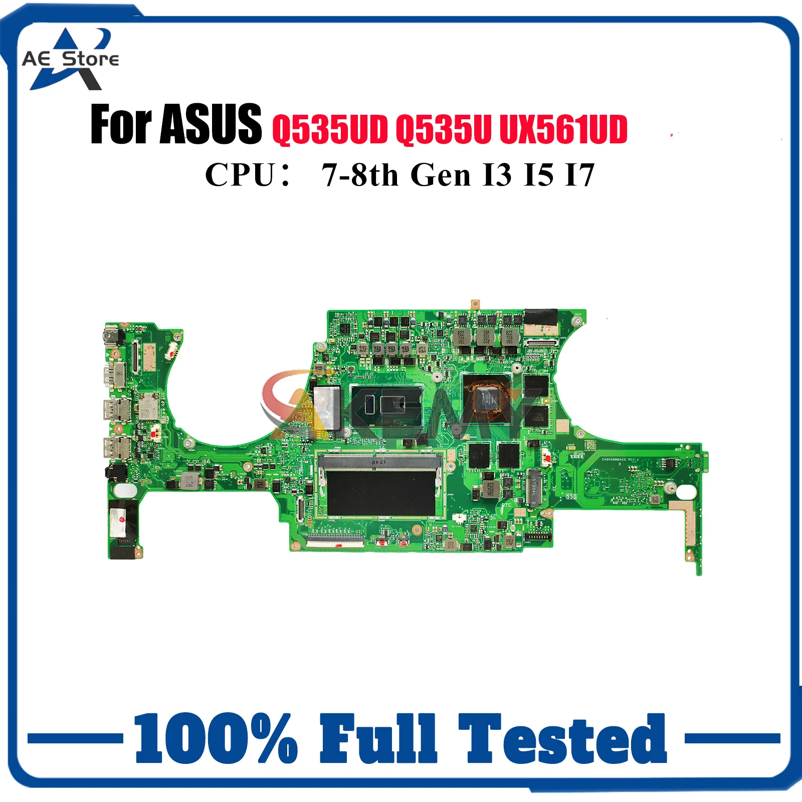 

UX561UD Материнская плата для ноутбука ASUS ZenBook Q535UD UX561UA UX561U Q535U UX561UD Материнская плата с процессором I3 I5 I7 100% tests OK stk
