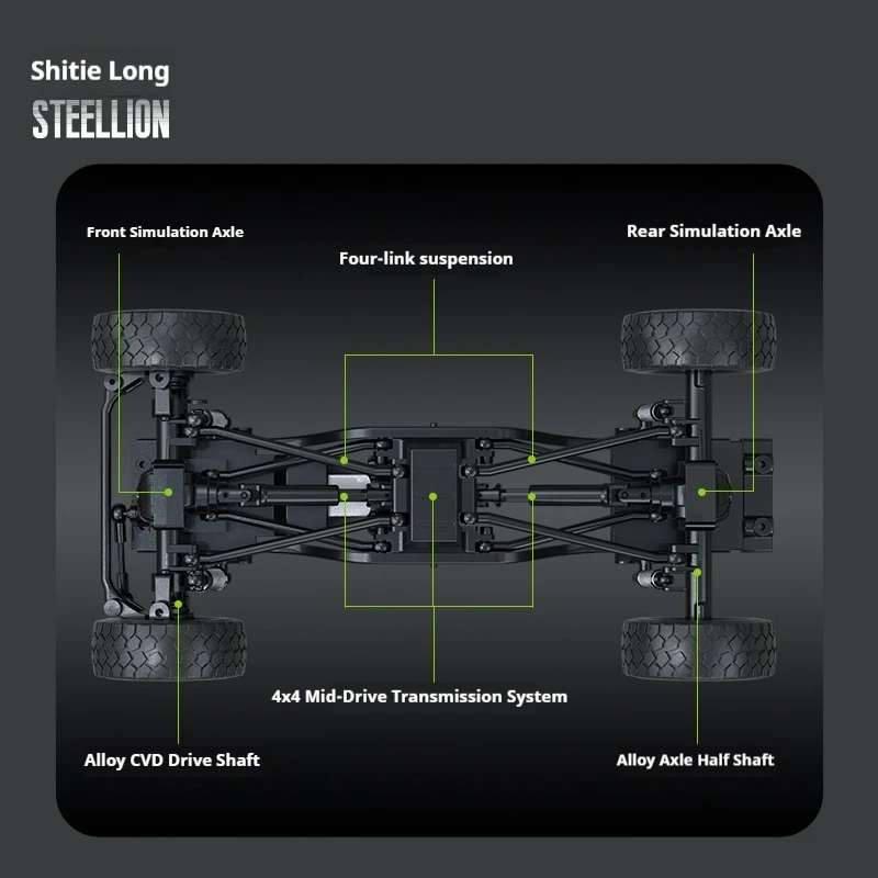 2.4g rc rastreador 4wd unimog h6002 rc caminhão 1:20 controle proporcional mudança mecânica veículo rc modelo simulado brinquedos carro