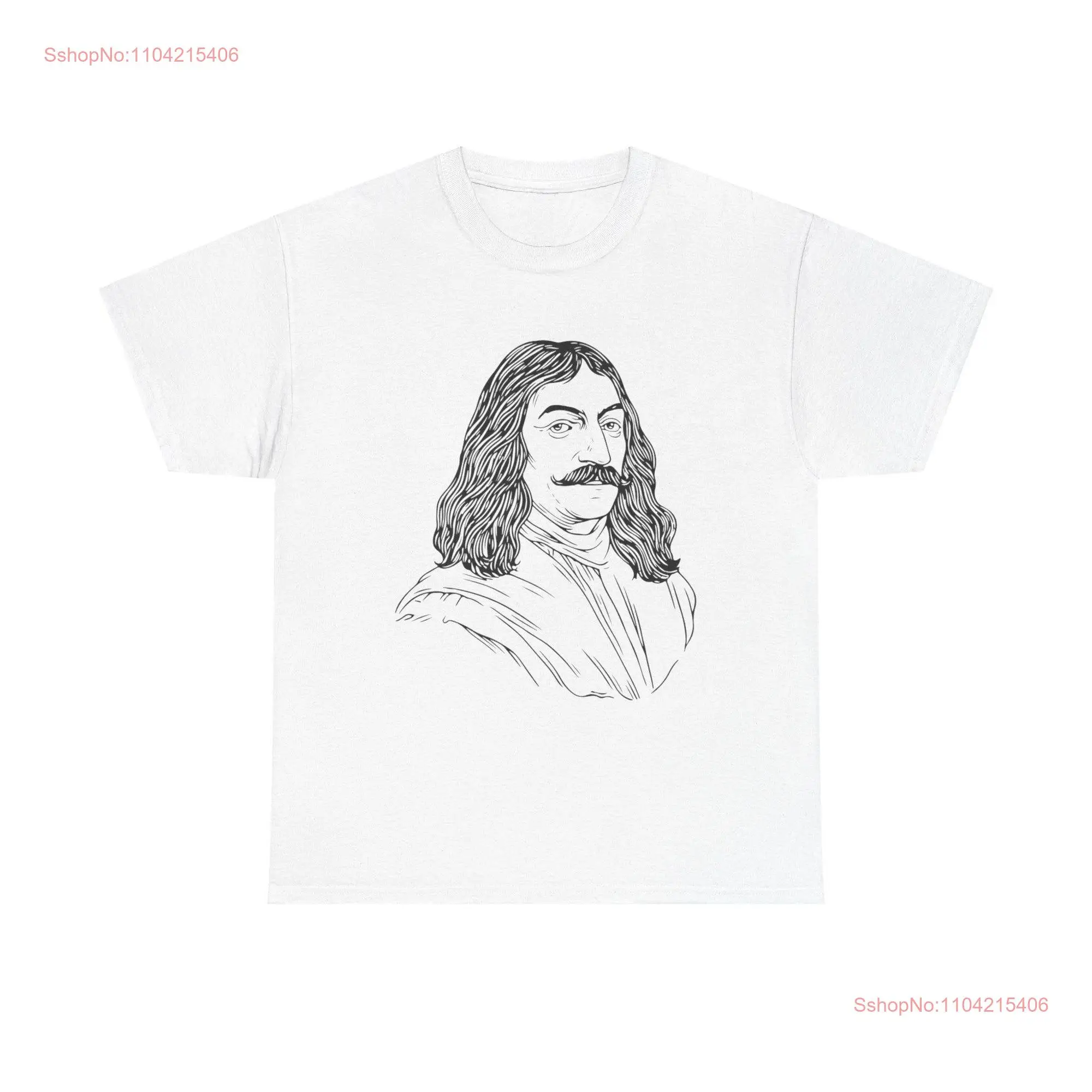 Rene Descartes T Shirt portrait mathematician philosopher french science tee long or short sleeves