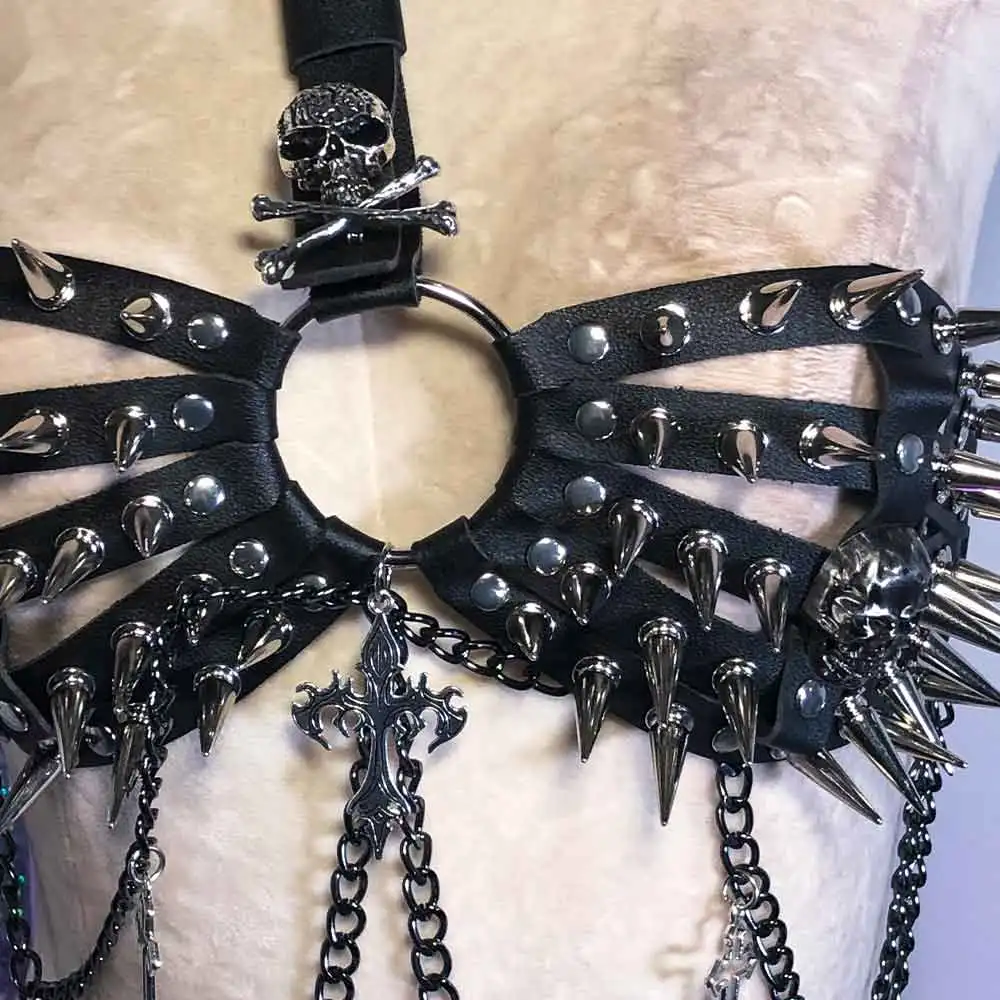 

Подросток DIY Cross Eco E-Girls Клубная одежда ручной работы Эмо Готический танк 90-х Гранж Y2K ТОпы Панк-рок Harajuku Kawaii Череп Гот