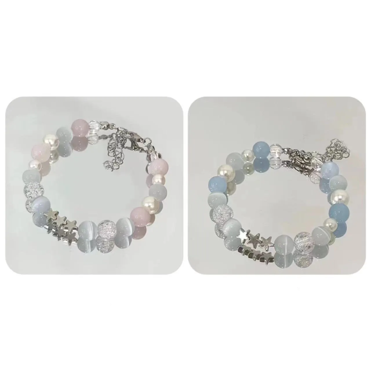 New Sweet Wind Star Sea Star Blue Beaded Bracelet Summer Forest Style Design Bracelet Niche High-end Bracelet For Women