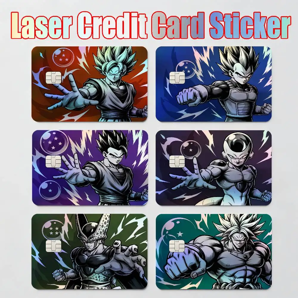 

MOTO STICKERS DRAGON BALL SON GOKU Prince Vegeta Laser Reflective Card Skin Sticker For Debit Credit Card