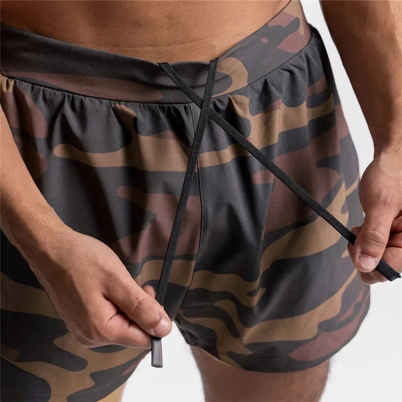 2024 New Shorts Men 2 in 1 sport shorts Gyms Fitness Bodybuilding Workout Quick Dry Beach Shorts Male Summer Running shorts men