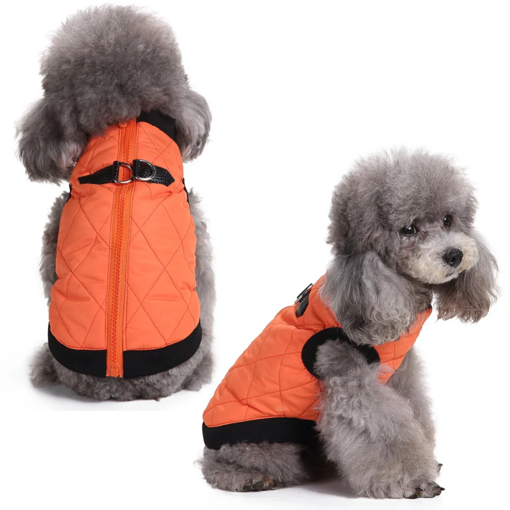 

Adorable Pet Dog Winter Coat Dz127 Orange Size S Warm Zip Up Puppy Jacket High Quality Material Windproof Dog Winter Coat