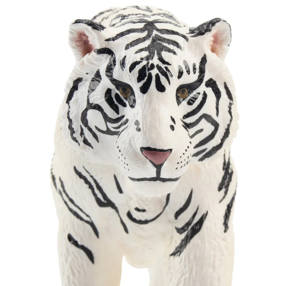 Toymany simulação tigre branco vida selvagem modelo animal brinquedo mini figuras bonecas estatuetas de ação brinquedos crianças presente bolo decora