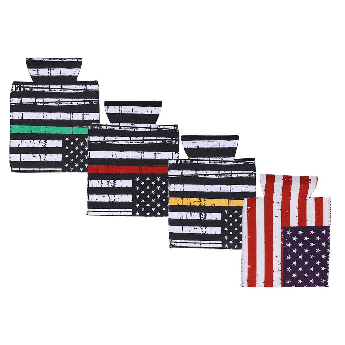 

4pcs Neoprene Can Sleeves 330Ml Beer Bottle Covers Insulated Drink Sleeve Ice Cup Coolant Flag Design For Bbq Camping Party