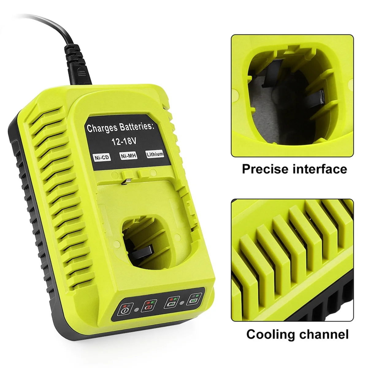 

Зарядное устройство BOFOF P117 12–18 В, замена для Ryobi Li-Lon 3A/Ni-MH и Ni-CD 2A, вилка европейского стандарта